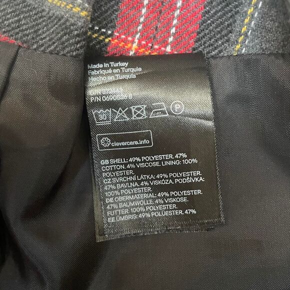 H&M Plaid Checked Wrap Front Mini Skirt Size 8 - Picture 8 of 8